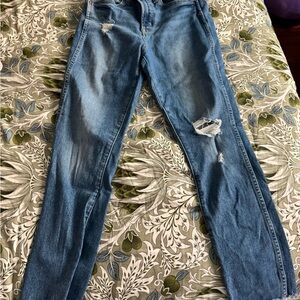 GAP Women's Blue Ripped Skinny Jeans
